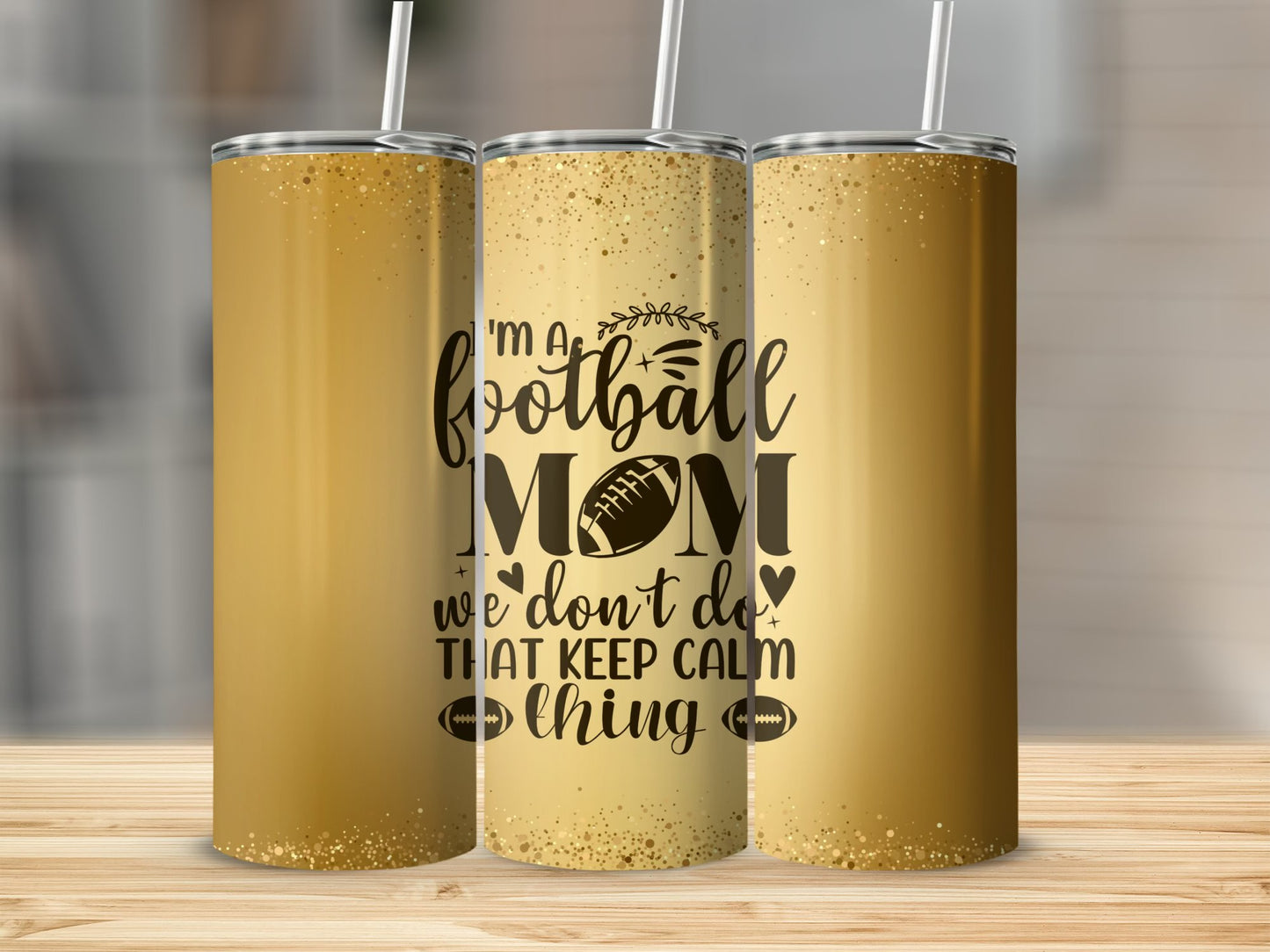 Gold Football Mom 20oz