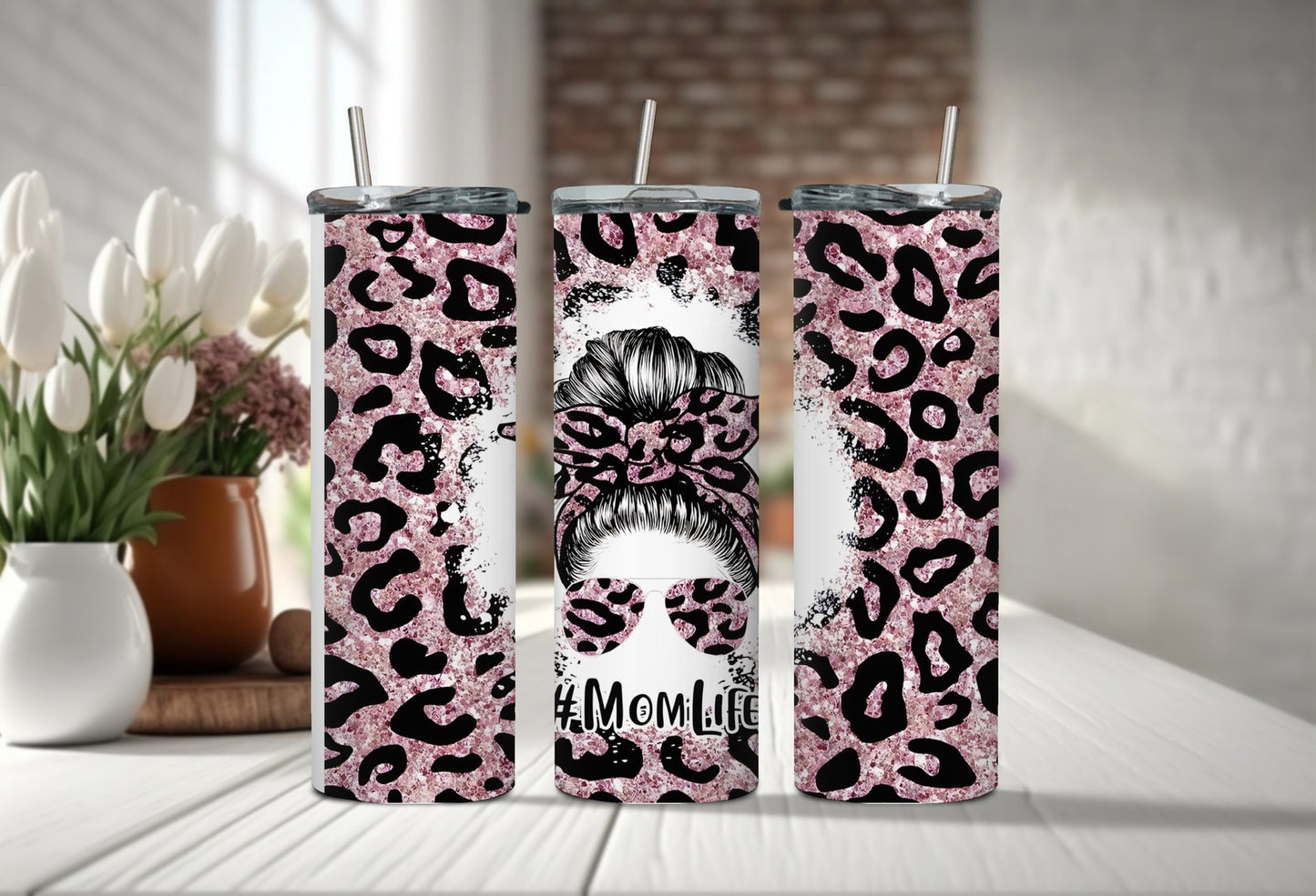 Leopard Print Mom Life 20oz