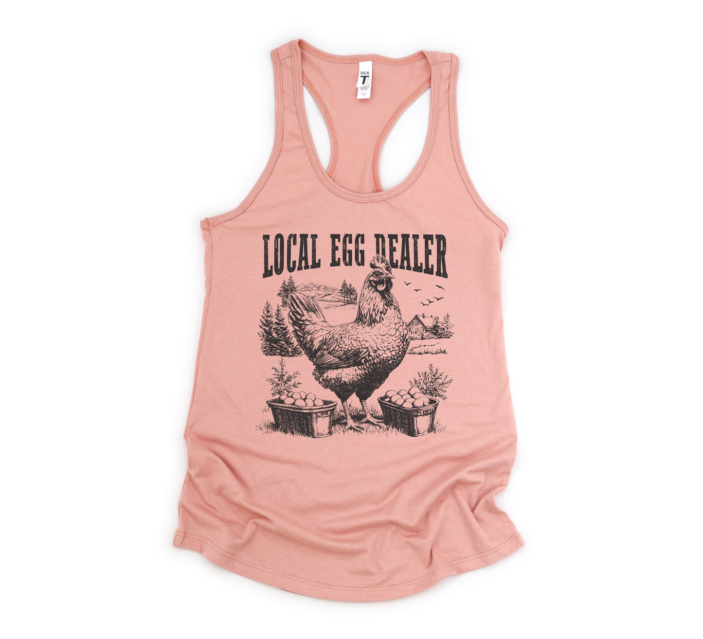Local Egg Dealer Racerback Tank
