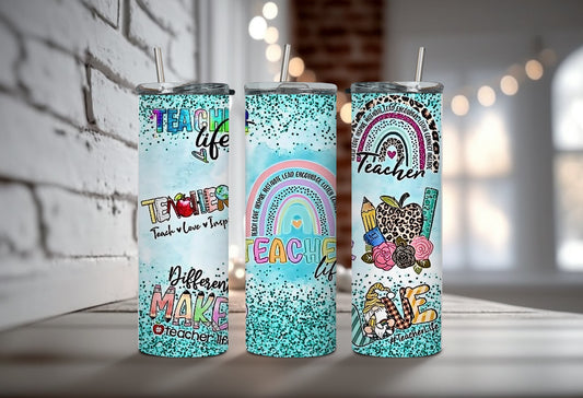 Blue Glitter Teacher 20oz